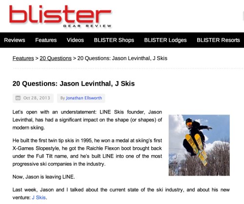 Blister gear review 20 questions with Jason Levinthal